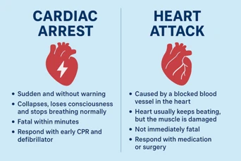 Cardiac Arrest vs Heart Attack